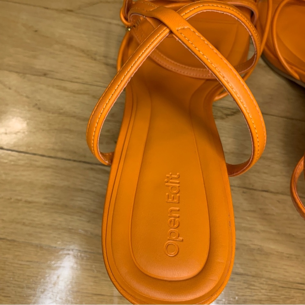 Open Edit Zuri Ankle Strap Sandal in Orange - Size 9 - Picture 6 of 8